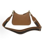 PRADA Metal engraved logo detachable and adjustable woven strap shoulder strap crossbody single-shoulder bag, regular women\'s style, brown